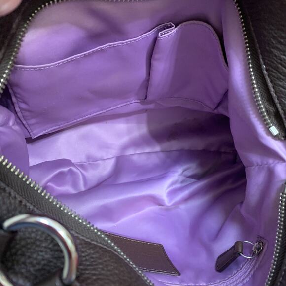 COACH Dark Brown Pebbled Leather CARLY Hobo Shoulder Bag F15251 - Picture 13 of 16